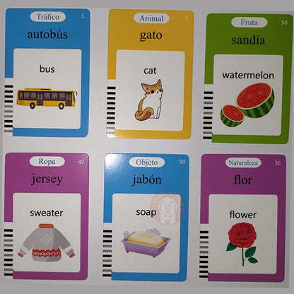 Kids Montessori Toys English Learning Card with Children Stories in Spanish Russian Alphabet French - Educational Teaching Tool