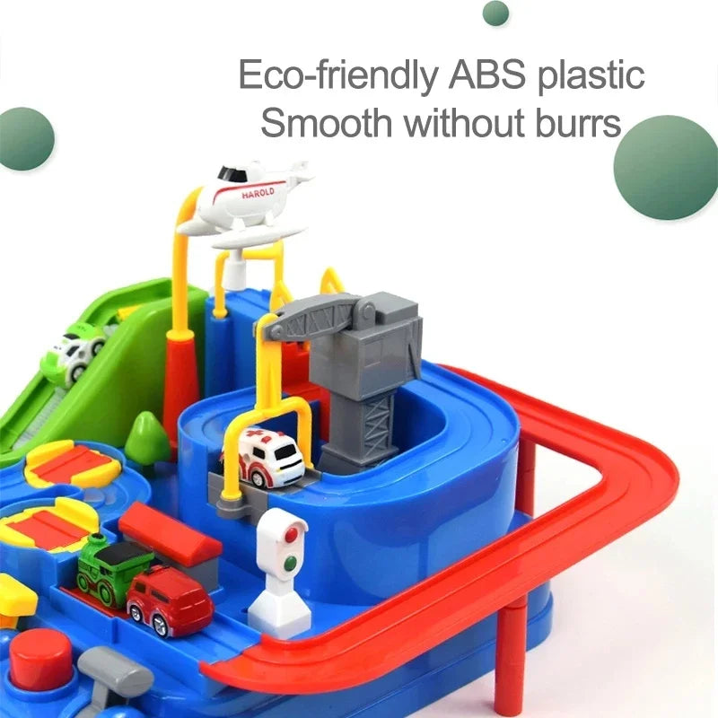 Hot Kids Educational Car Toys for Boys Track Adventure Brain Table Games Rail Cars Mechanical Parking Lots Children Xmas Gifts
