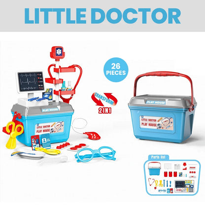 Kids Pretend Play Toy Set Simulation Doctor Kit Hamburger Ice Cream Dessert Career Role Play Toys Interactive Educational Toy