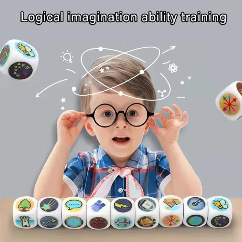 Story Dice Toys for Kids Logical Thinking Training Fun Creative Imaginative Storytelling Party Games Fun Family Interactive Game