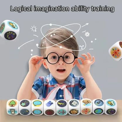 Story Dice Toys for Kids Logical Thinking Training Fun Creative Imaginative Storytelling Party Games Fun Family Interactive Game