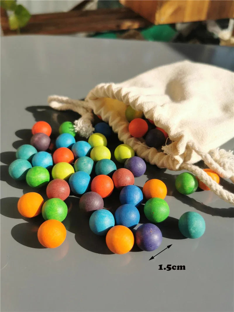 Montessori Sensory Wooden Toys Beech Caculate  Semi Tray One Hundred Board  with Felt Balls  ALphabets Numbers  Creative Play
