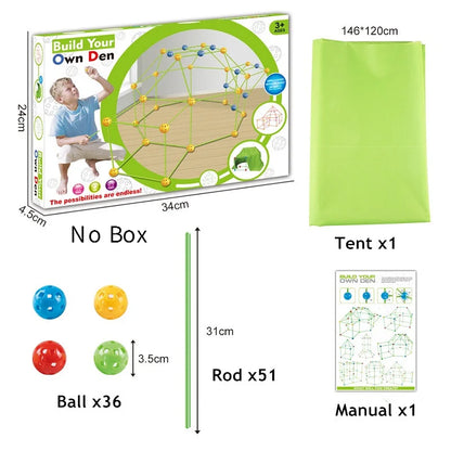 Kids DIY Construction Forts Toys Building Kits Castles Tunnels Assemble Tents Kit Play House Toys For Children Gifts