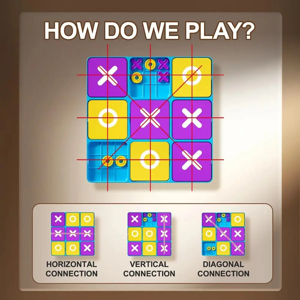 Creative Tic Tac Toe Board Game Montessori Funny Montessori Puzzle Table Game Thinking Exercise Cognitive Development