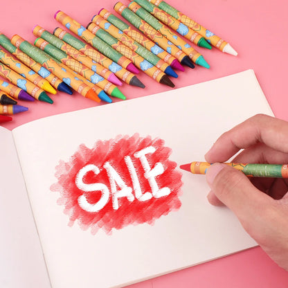 8pcs 8.5cm Boxed Color Crayon Children Painting Art Kits Creative Handmade Drawing Crayon Cute Painting Set Gift for Kids