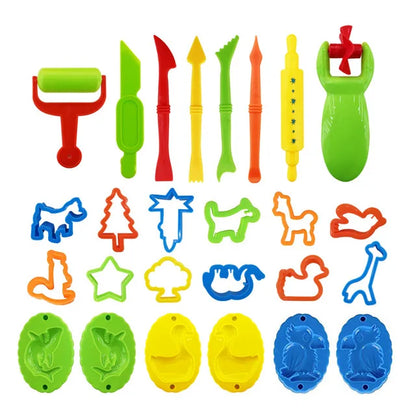 Children DIY Play Dough Tools Set Creative Plastic Cutters Rollers Molds Playdough Decorative Accessories Toddler Kids Toys Gift