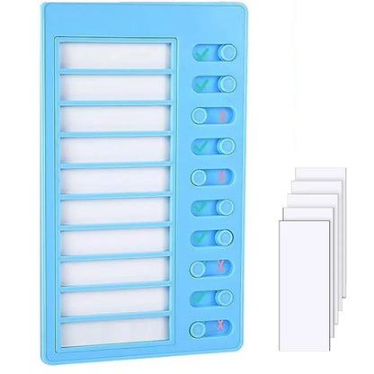 1 pcs Kids Chore Chart with 5 pcs Blank Card,Plastic Checklist Board with Detachable Cardstock to Do List for Routine Planning