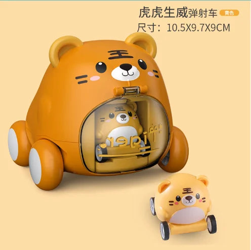 Montessori Children's Toy Car Press and Slide Toy Car Interactive Educational Toys 1 Year Old Boy Girl Birthday Gift