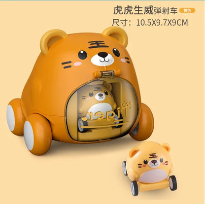 Montessori Children's Toy Car Press and Slide Toy Car Interactive Educational Toys 1 Year Old Boy Girl Birthday Gift