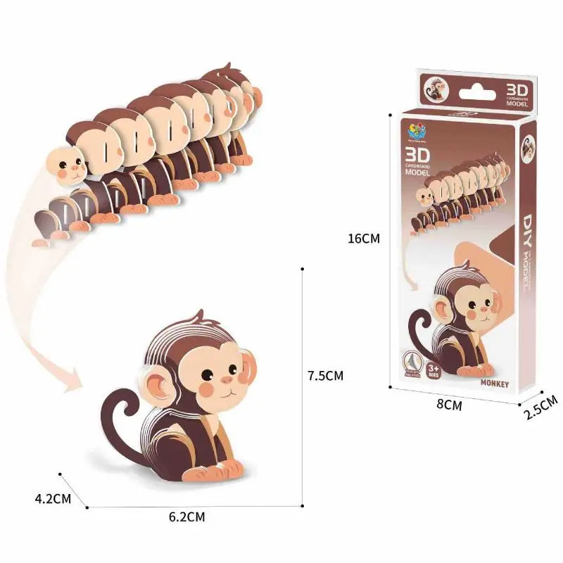 Montessori Educational Toy Set, DIY 3D Paper Model Assembly Animal Puzzle, Exciting Learning Play for Boys and Girls