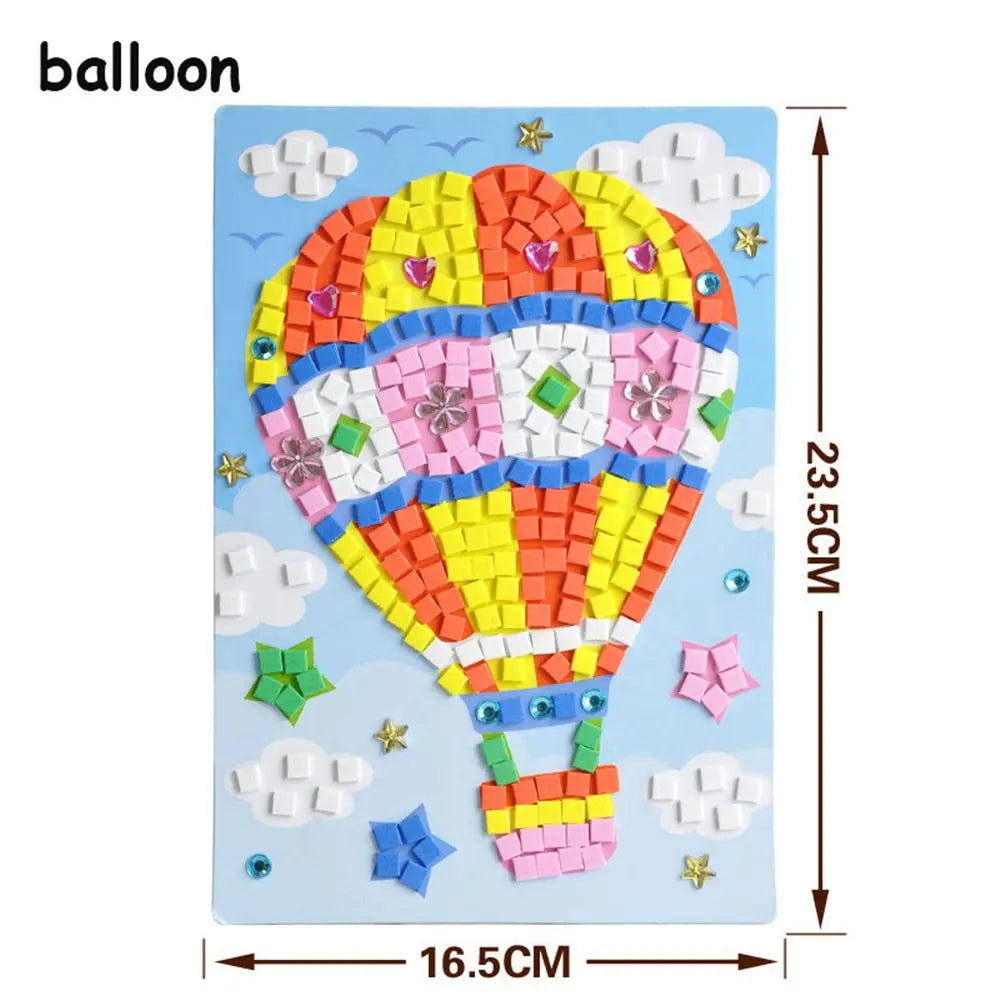 Creative Kids Game  Early Educational DIY Kits 3D Mosaics Puzzle  drawing toys Stickers EVA Foam