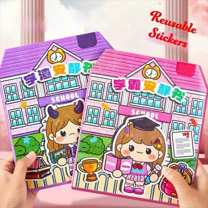 Creative PET Quiet Book Stickers Cartoon Educational Cartoon DIY Stickers Handmade 3D Sticker Book for Children