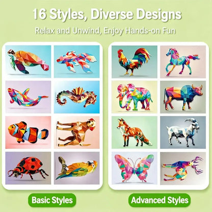 Kids 3D Animal Jigsaw Puzzle Stickers DIY Handmade Creative Collage Art Set With Self-Adhesive Paper Back To School Gifts ﻿