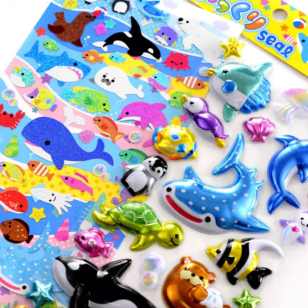 Creative Animals Party 2 in 1 Cartoon 3D Decor Stickers Scrapbooking Diy Journal Stationery Stickers Stationery Cute Stickers