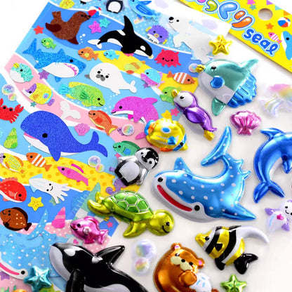 Creative Animals Party 2 in 1 Cartoon 3D Decor Stickers Scrapbooking Diy Journal Stationery Stickers Stationery Cute Stickers