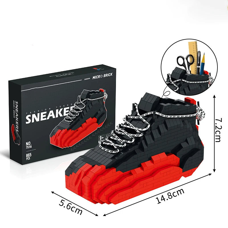 Creative Sneaker Series Building Block Toy Sport Shoe Building Model for Kids Pen container Block Toys Birthday Gifts Toys Gifts