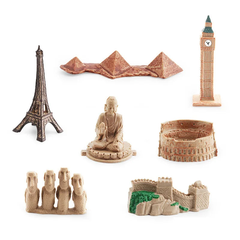 Montessori Math Toy Simulation Building Model Human Body Instrument Vegetable Pyramid Architecture Educational Toy for Children
