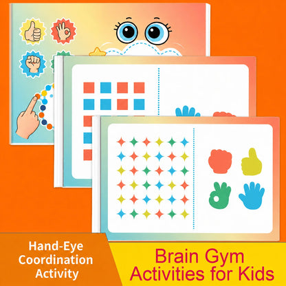 2 Books Brain Gym Workbook Set for Kids: Memory, Focus, Thinking Games, Attention Development, Hand-Eye Coordination Exercises
