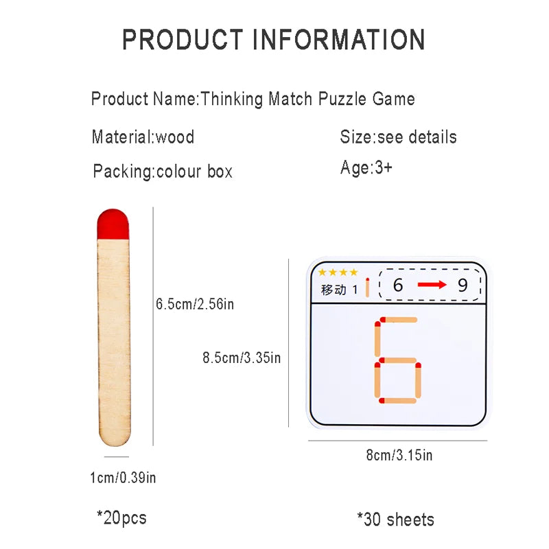 Children's Creative Thinking Match Puzzle, Logical Thinking Training Game, Concentration Training, Early Learning Puzzle