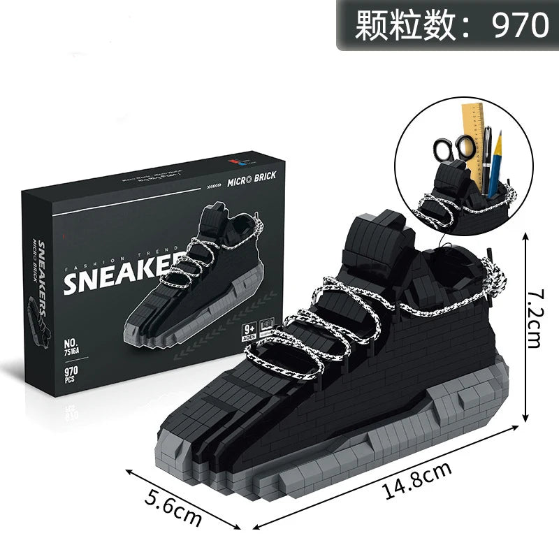 Creative Sneaker Series Building Block Toy Sport Shoe Building Model for Kids Pen container Block Toys Birthday Gifts Toys Gifts
