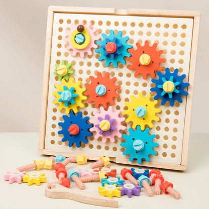 Montessori Early Education Cognitive Gear Game Rotation Exploration Mechanical Principles Training Hands-on Ability Puzzle Game