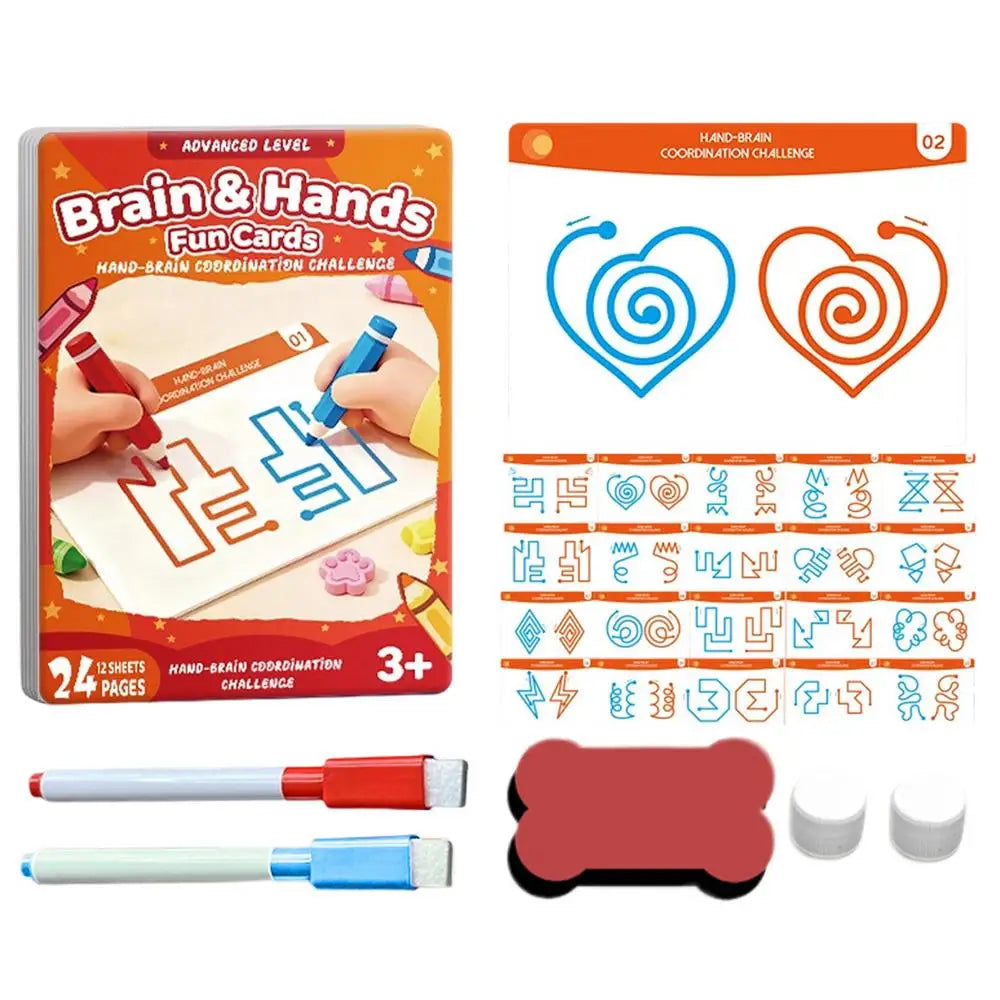 20pcs children Brain Training Card Game Educational Cognitive Toy Left And Right Brain Game Cards For Hand Coordination