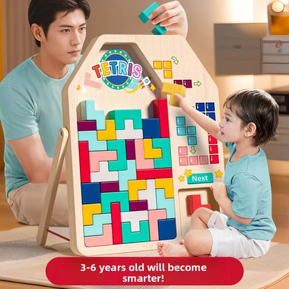 Parent-child activities of Tetris building blocks develop brain thinking and train children to think puzzles.