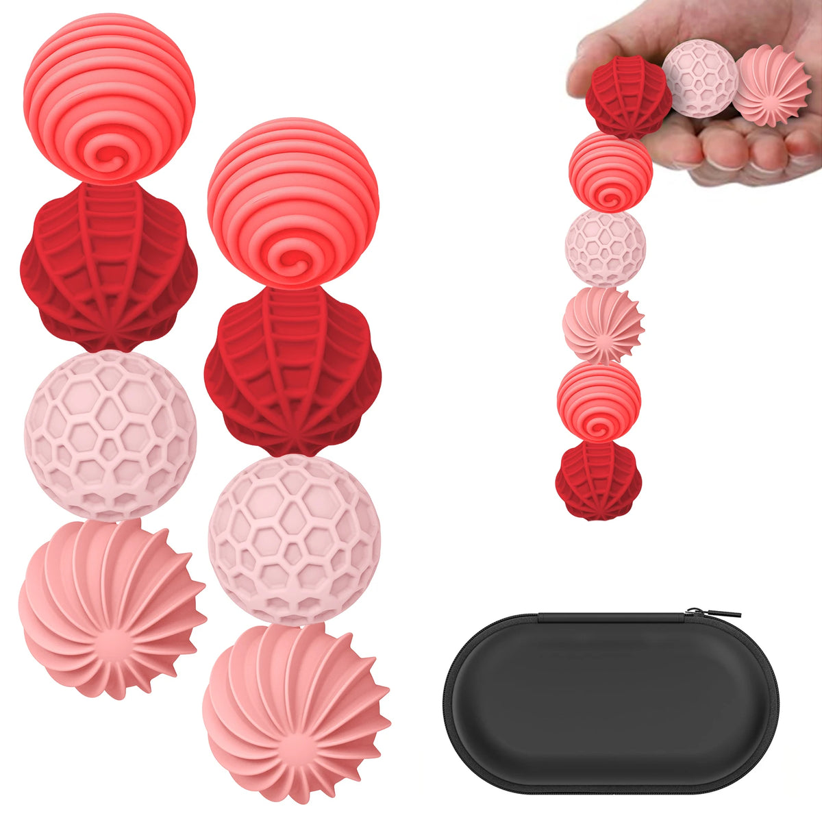 Magnetic Balls Fidget Toys Adults Textures Silicone Stress Balls Quiet Stress Relief Sensory Toys for Autism ADHD Anxiety