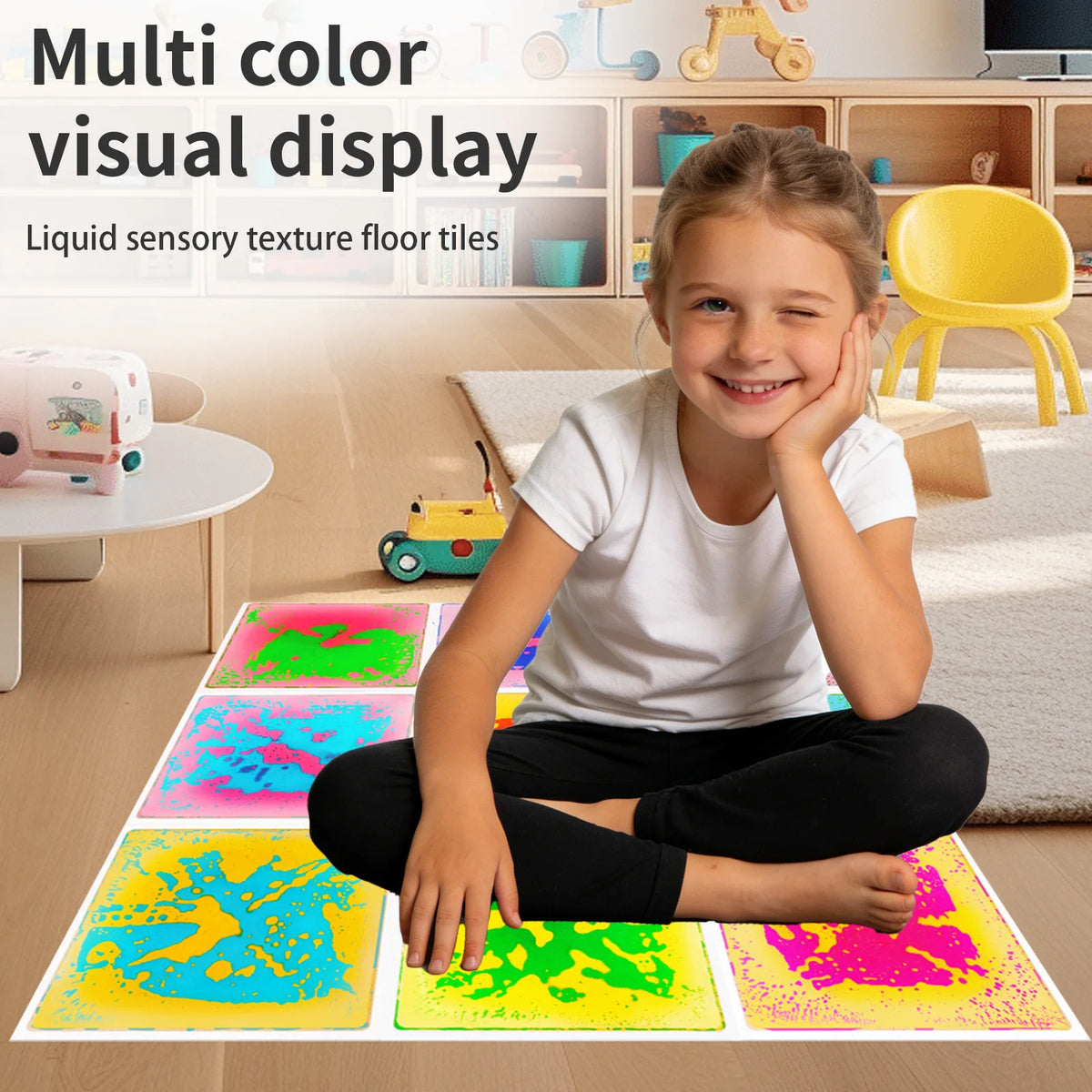 Sensory Play Liquid Mat for Kids - Visual And Tactile Stimulation Educational Fun Mat