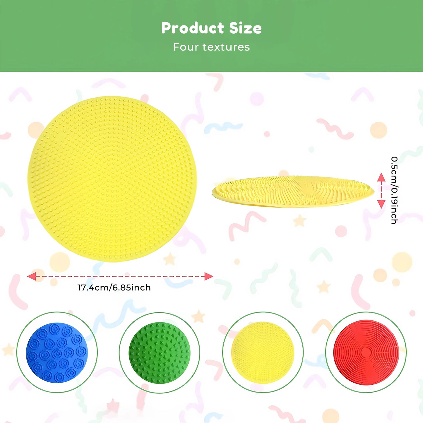 Silicone Sensory Mat,Tactile Discs,Sensory Toys for Teens and Adults,Suitable for Sensory Play,Grasping Exercises,Foot Massage