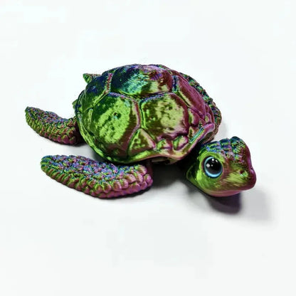 Creative Kids Toy 3D Printed Turtle Figurine Movable Joints | Desktop Decor for Christmas & Birthday Gifts