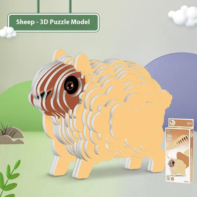 Montessori Educational Toy Set, DIY 3D Paper Model Assembly Animal Puzzle, Exciting Learning Play for Boys and Girls