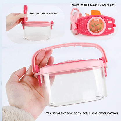 Outdoor Exploration Magnifying Glass, Insect Handheld Observation Box, Capture Tool, Butterfly Net Cage, Insect Trap, Clamp