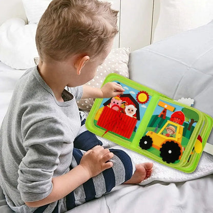 Farm Animal Story Montessori Toys Felt Life Skills Matching Early Education Felt Book Quiet Book Early Education