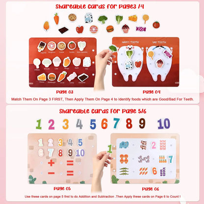 Montessori Toys Busy Book for Toddlers Girls 3+,life skills learning, Preschool Educational Toys Autism Sensory Travel,gift