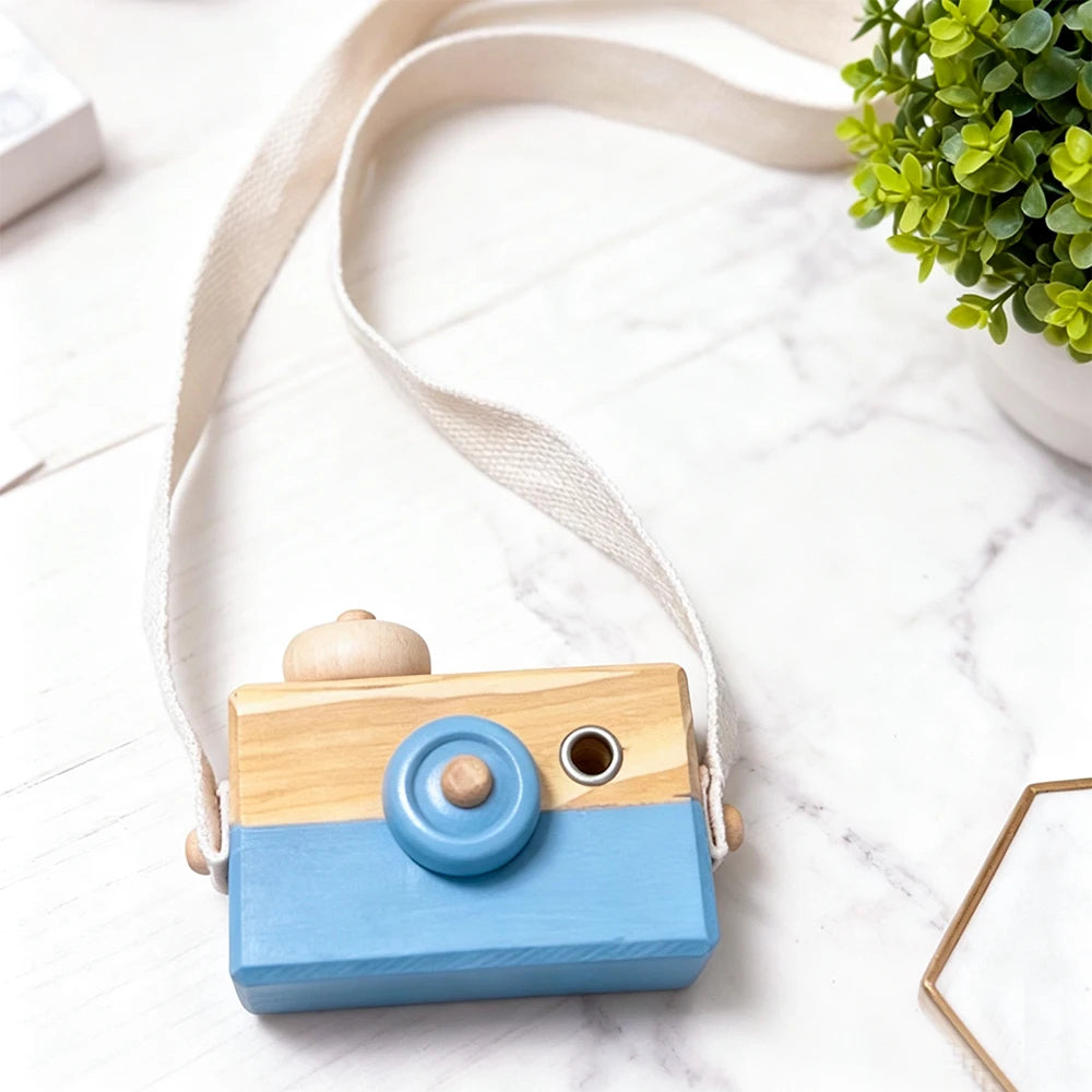 Creative wooden camera (with lanyard), home décor ornament, educational toy for first birthday celebrations, ideal for role-play