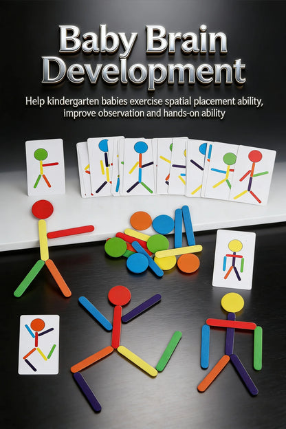 Brain Development for Kids Wooden Toys Montessori with 40 Patterns Enhance Spatial Sense Hands-On Coordination 3+Years Old Baby