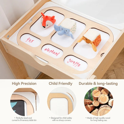 Montessori Children's Optical Wooden Sensory Table Used for Sensory Board Games Number and Letter Spelling Toys Gift