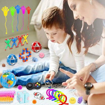 120Pcs Fidget Toys Set Autism ADHD Sensory Toy Bulk Fidgets for Classroom Squishy Toy Party Favors for Adults Kids Boys Girls