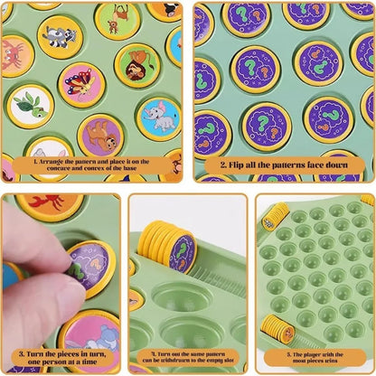 Kids Battle Chess Educational Toy Observation Concentration Training Fun Animal Flip Chess Parent-child Interactive Game ToysNEW