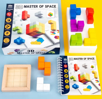 New Kids Wooden Toys 3D Puzzle Logic Game 3D Spatial Thinking DIY Table Game Puzzles Cube Edcuational Toys for Children Gift