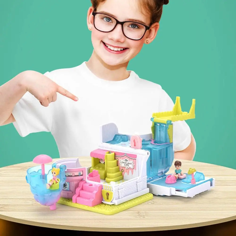 Creative Simulation Play House Toys Expandable 3D Doll Houses with Furniture Cosplay Interactive Simulated Princess Castle