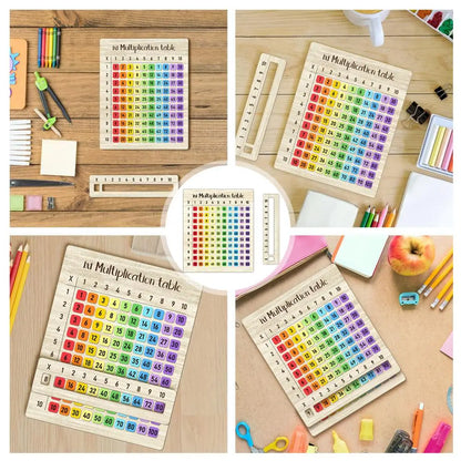 Montessori Wooden Multiplication Table Rainbow Math Learning Board Set Educational Wood Grid Toys For Back To School Gift