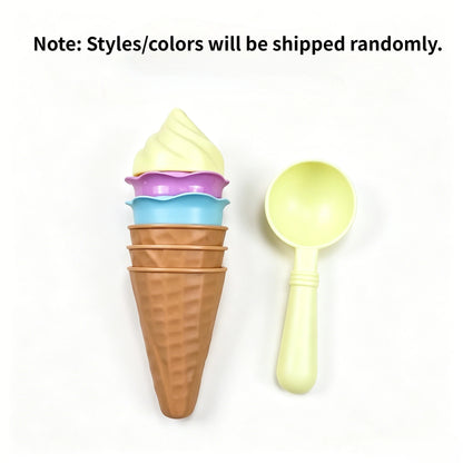 Creative Ice Cream Shaped Beach Sand Molding Toys All Season Snow Sand Play Tools Game Kit for Seaside Backyard Interactive Fun