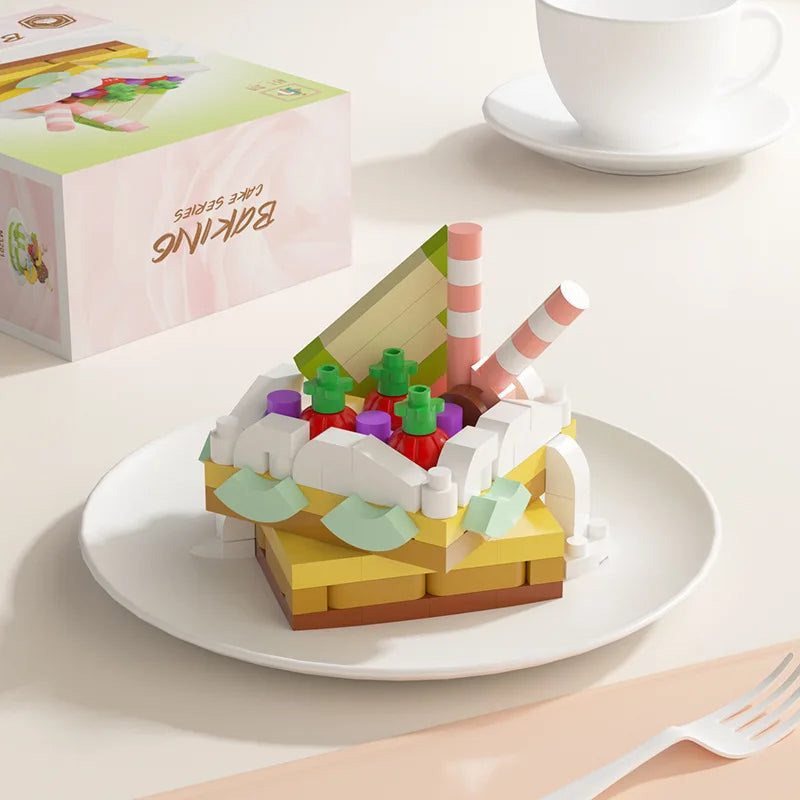 Kids Cake Party DIY Building Blocks Creative Intelligence Assemble Game Early Educational Interactive Toy For Family Time