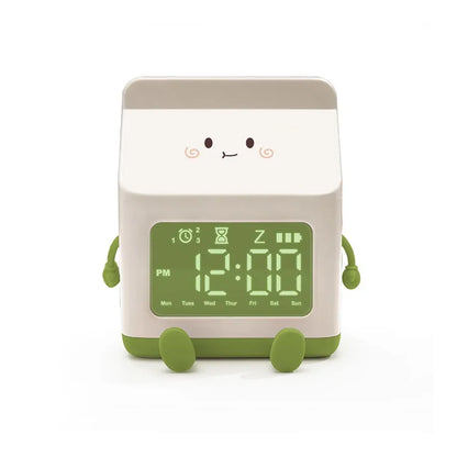 Creative Milk Box Digital Alarm Clock For Kids Digital Display Time/date for Bedroom Cute Digital Desktop Clock Home Decoration