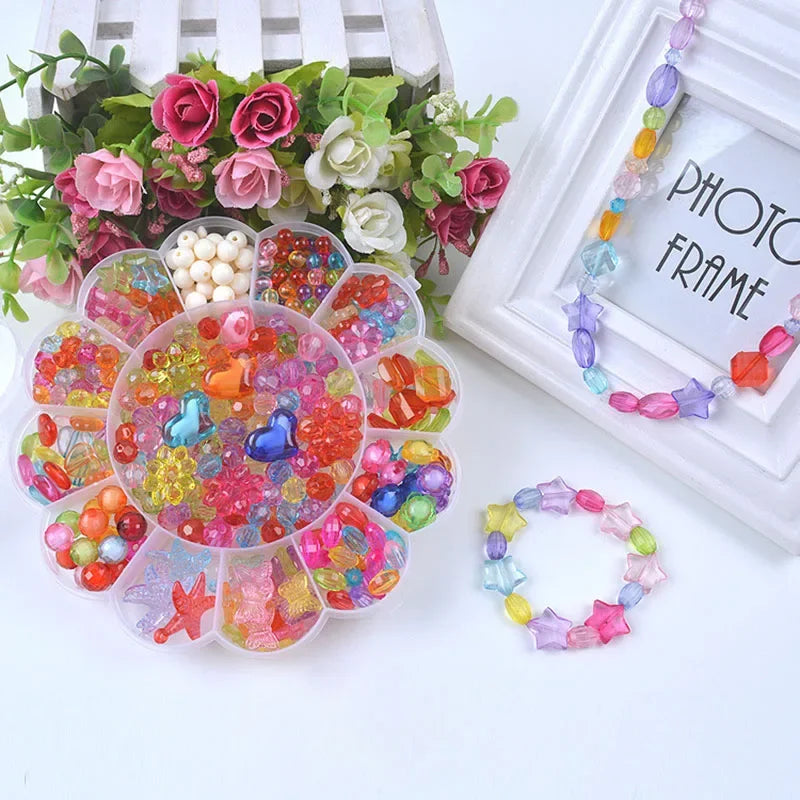 Children Creative DIY Beads Toy With Whole Accessory Set/ Kids Girls Handmade Art Craft Educational Toys for Gifts And Presents