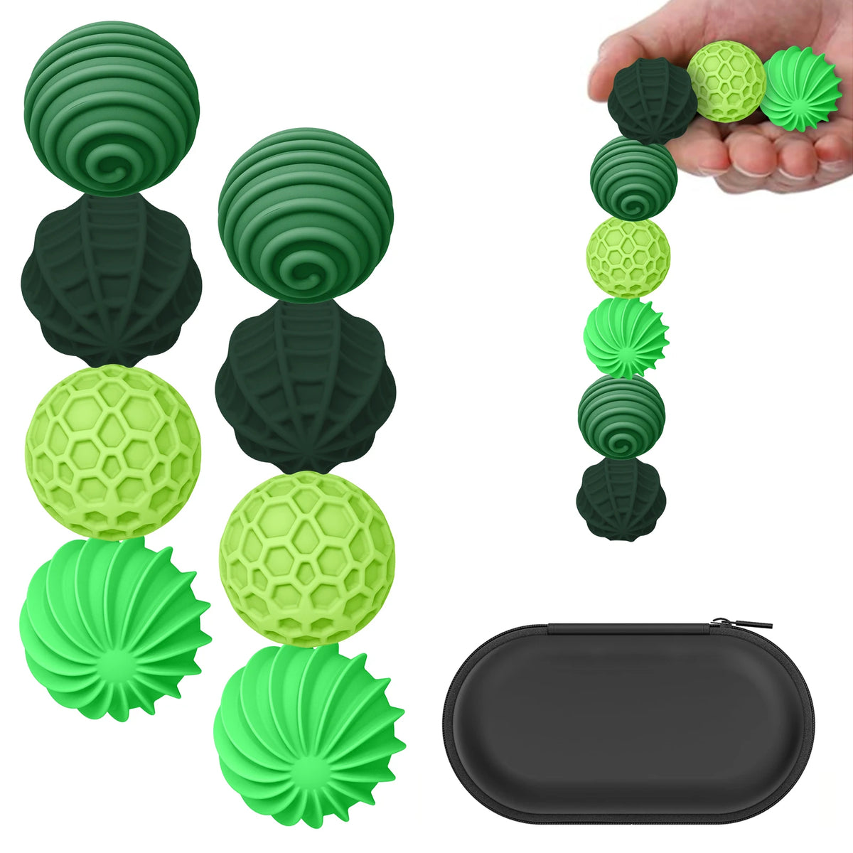 Magnetic Balls Fidget Toys Adults Textures Silicone Stress Balls Quiet Stress Relief Sensory Toys for Autism ADHD Anxiety