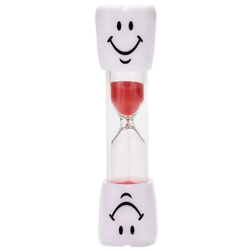 Creative Kids 3-Minute Toothbrushing Timer Hourglass Cartoon Smiling Face Anti-Fall Plastic Educational Fun Student Gift
