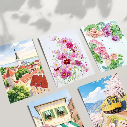Creative Watercolor Coloring Book, DIY Painting Book for Adults, Leisure Art Sketchbook, Professional Art Use, Holiday Gift